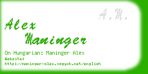 alex maninger business card